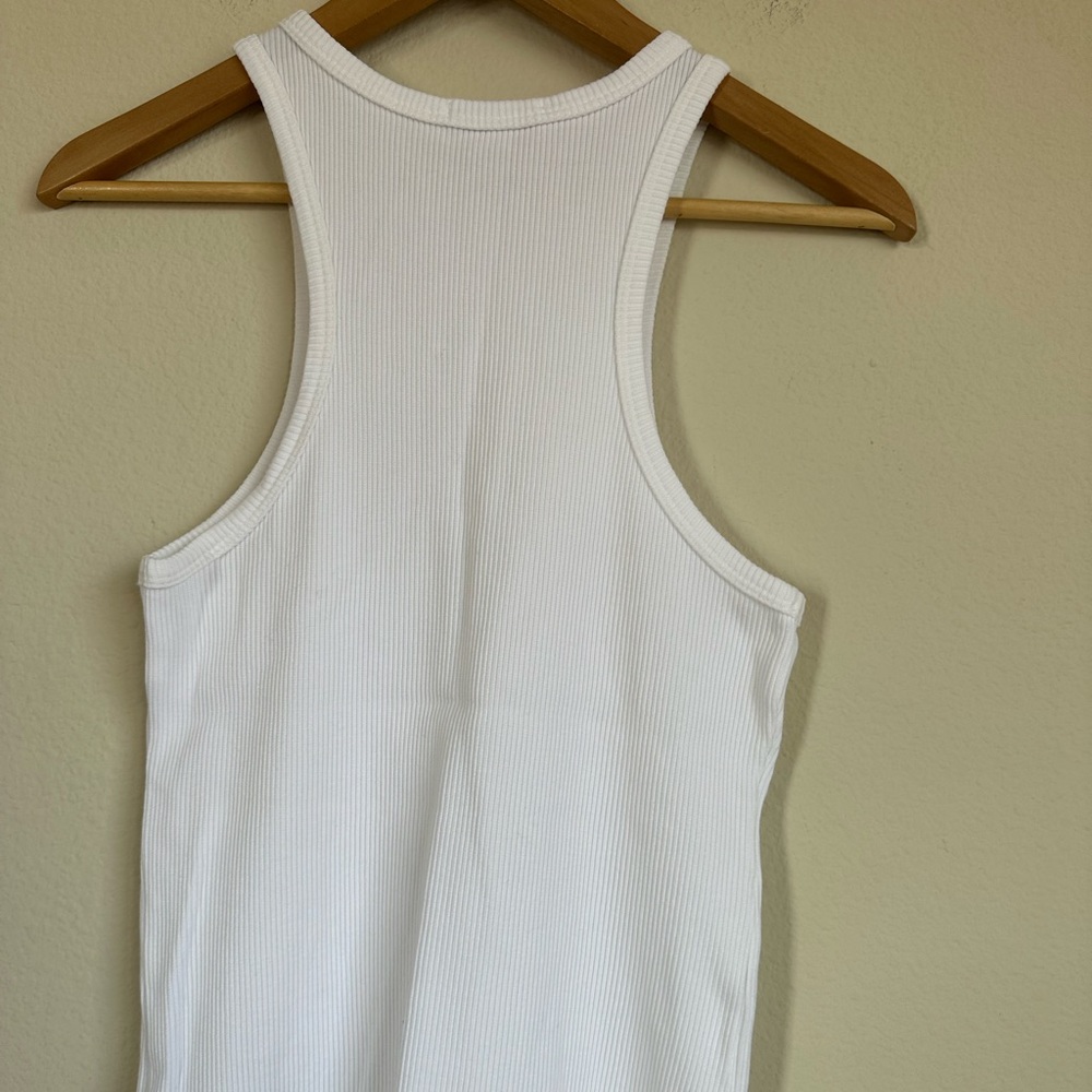 Agolde White Ribbed High Neck Tank - Picture 8 of 10
